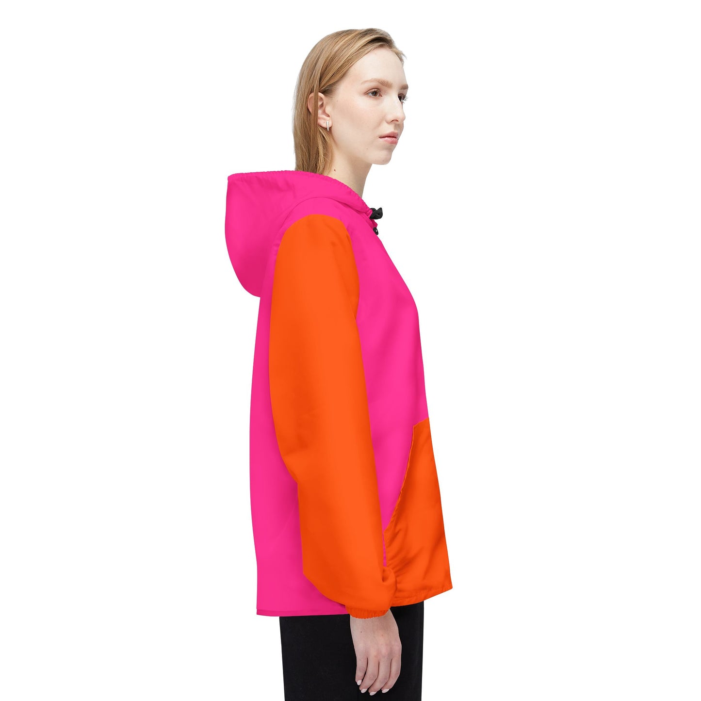 IamGlytja Pink & Orange Colorblock Windbreaker Jacket