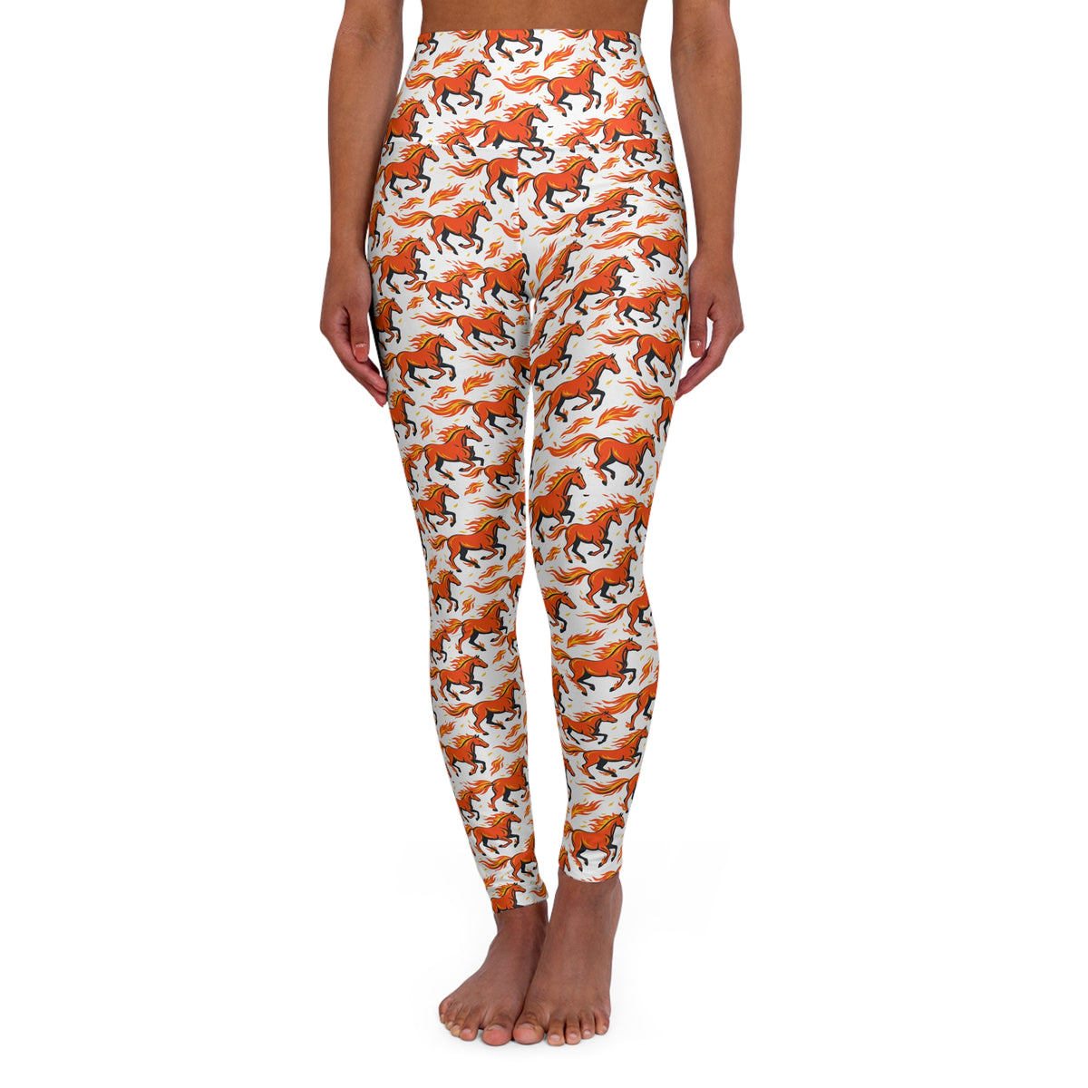Leggings with horse pattern on a white background