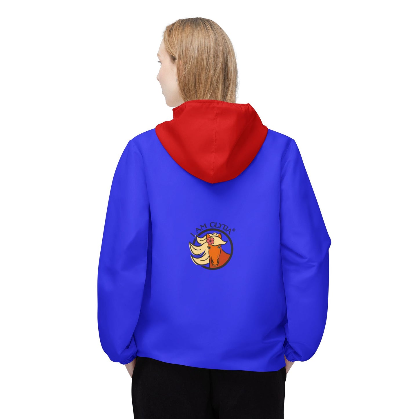 The Hólar Windbreaker | Blue & Red Hooded Lightweight Jacket