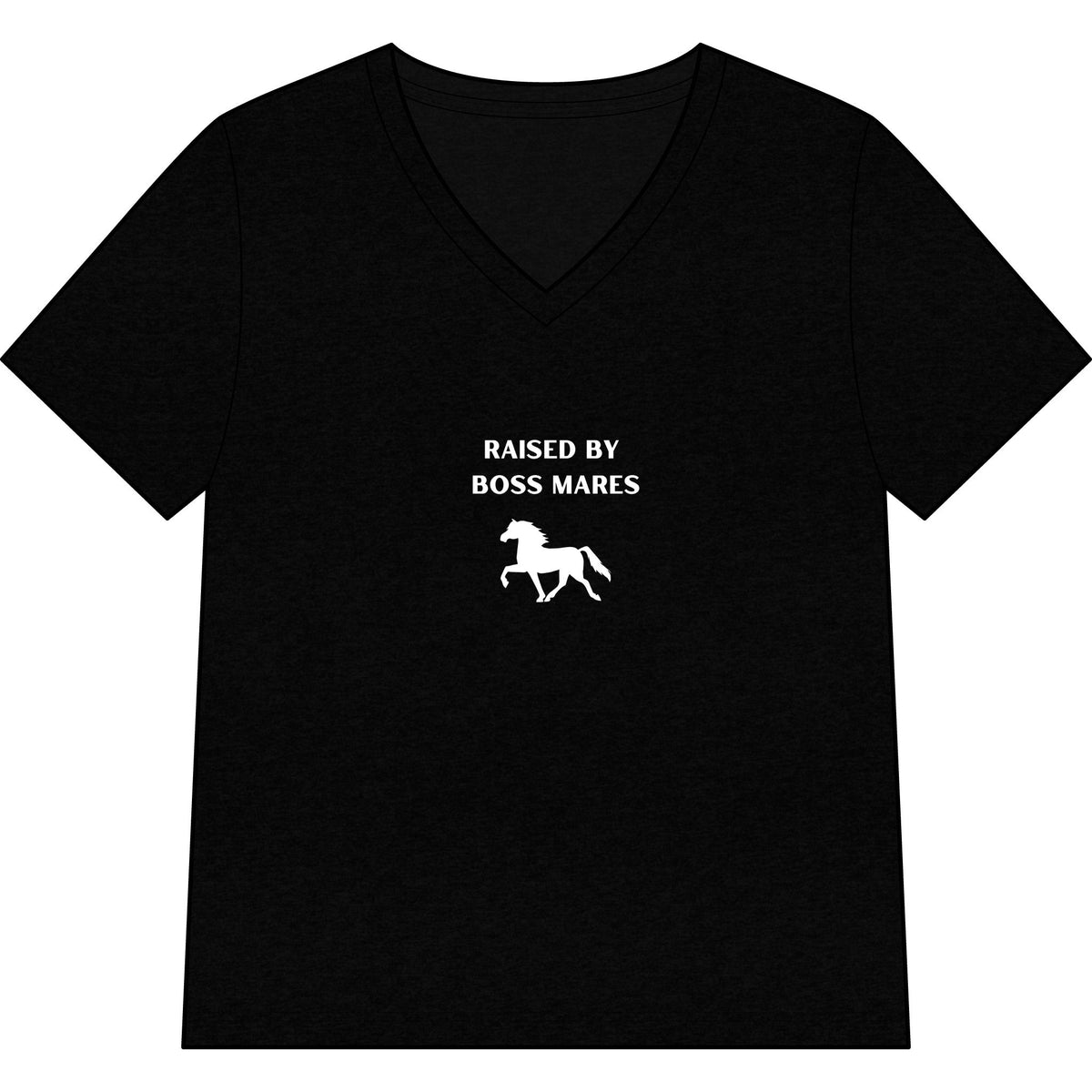 Women's horse-themed tee in Solid Black Blend