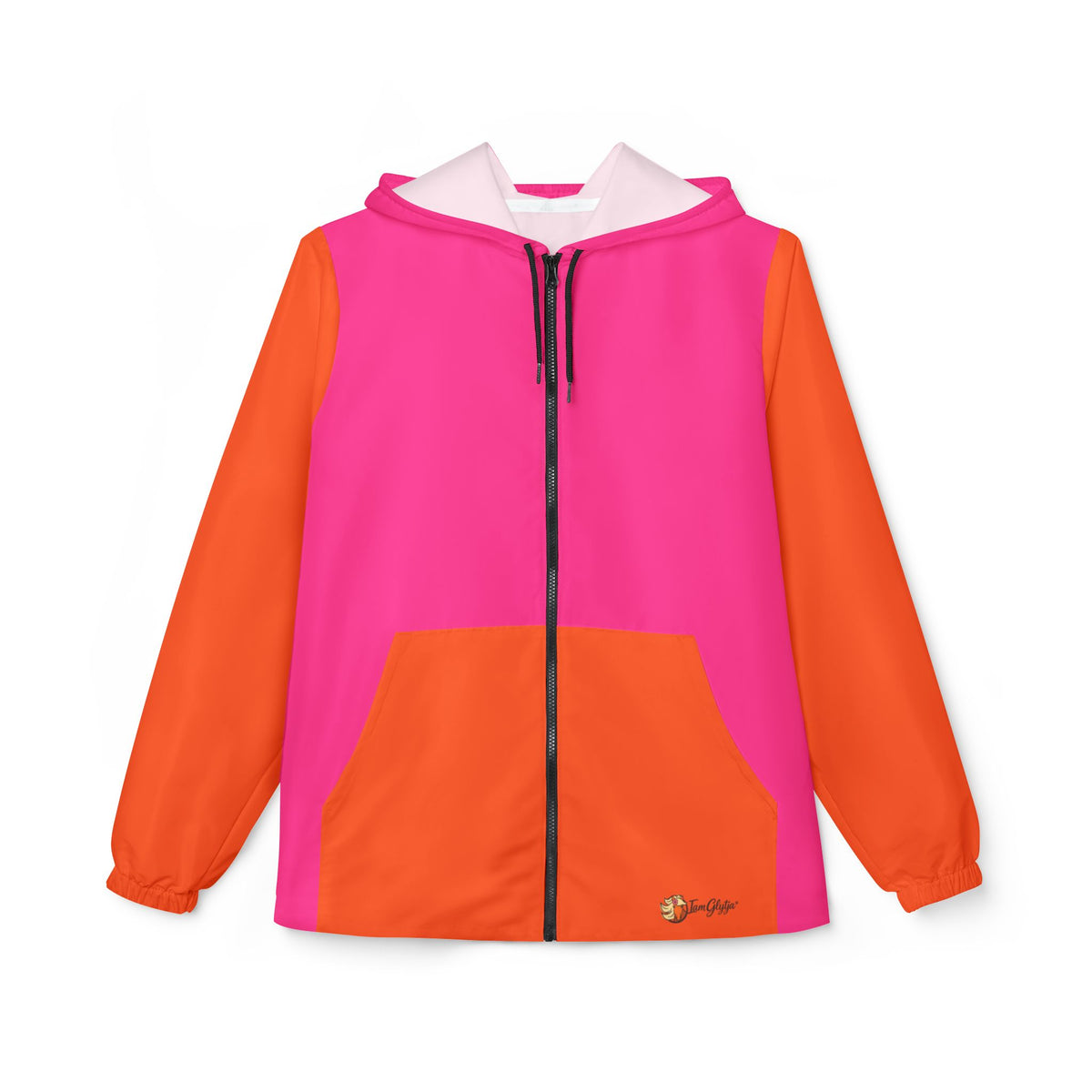 IamGlytja Pink & Orange Colorblock Windbreaker Jacket, additional view 2