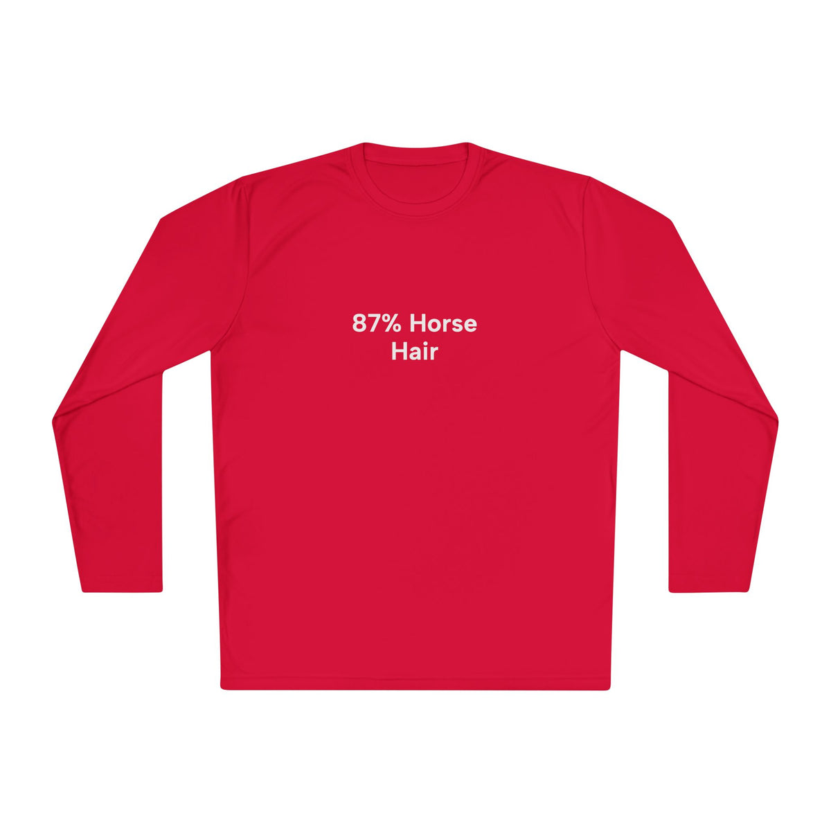 87% Horse Hair Women's Trail Riding Long Sleeve Tee (logo on back) in True Red