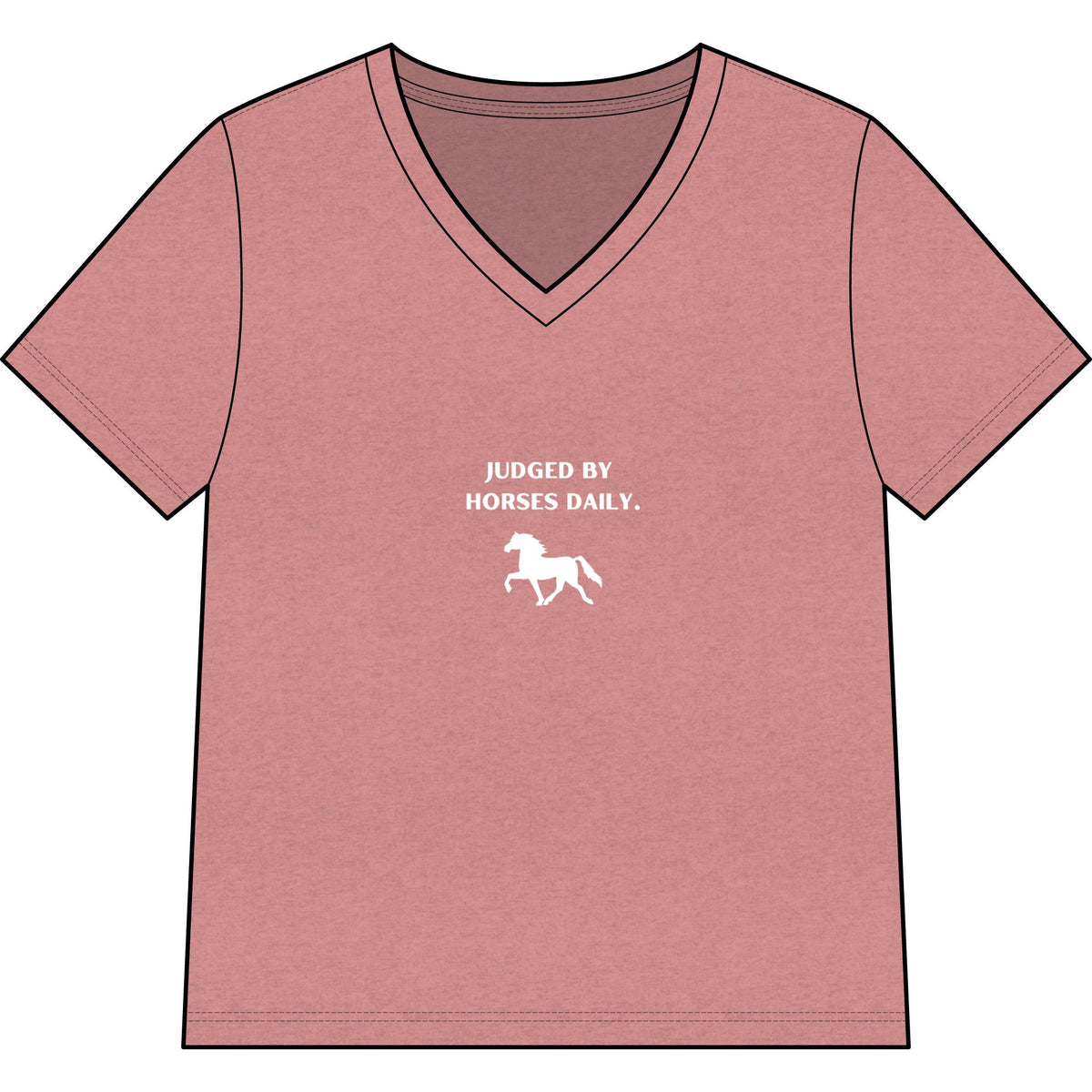 Women's horse-themed tee in Heather Mauve