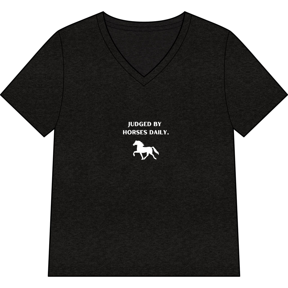 Women's horse-themed tee in Black Heather