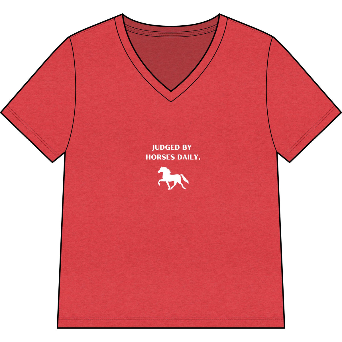 Women's horse-themed tee in Heather Red