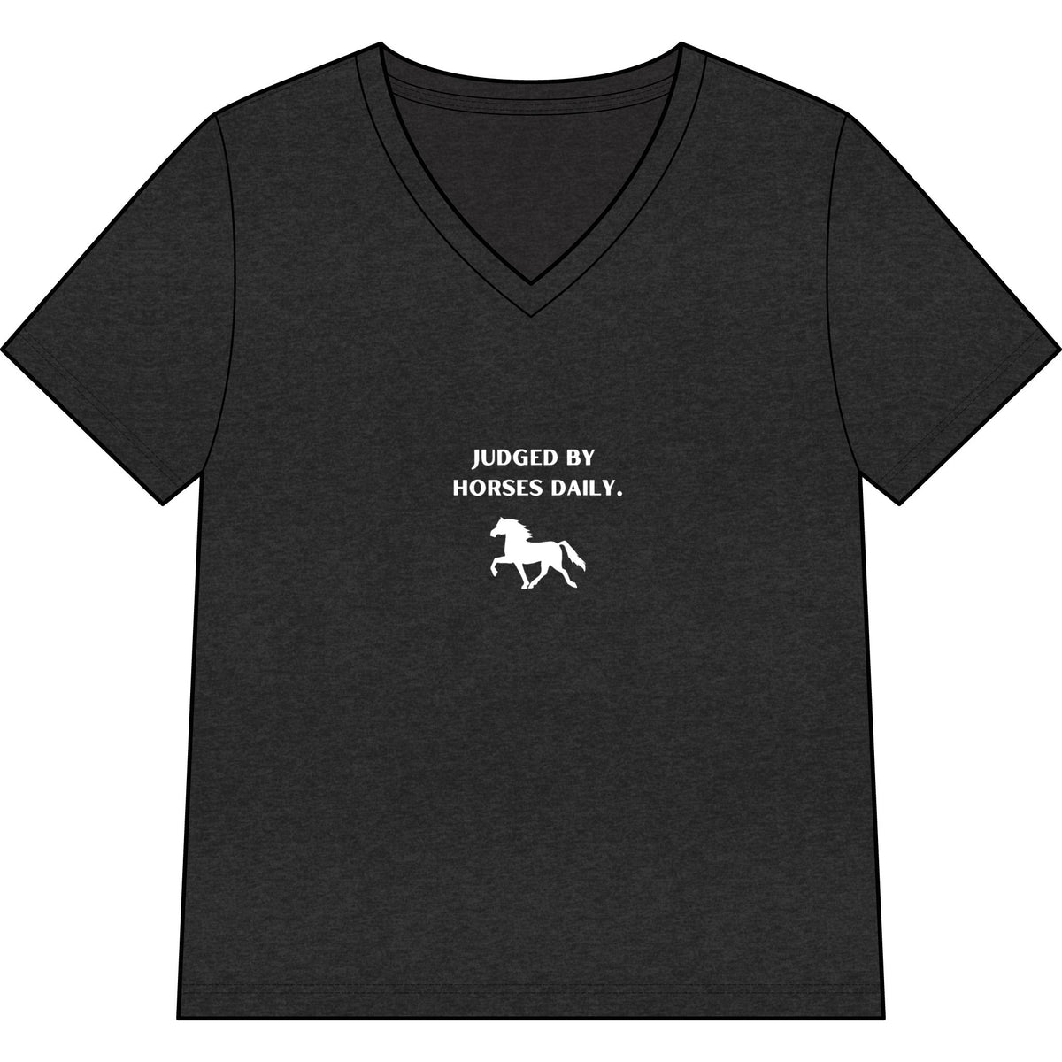 Women's horse-themed tee in Dark Grey Heather