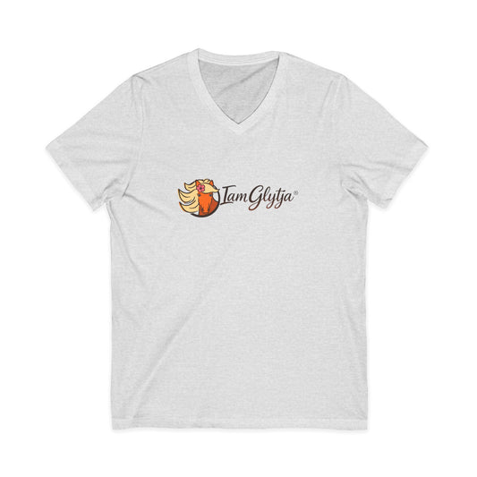 IamGlytja logo V-neck t-shirt for fans by IamGlytja