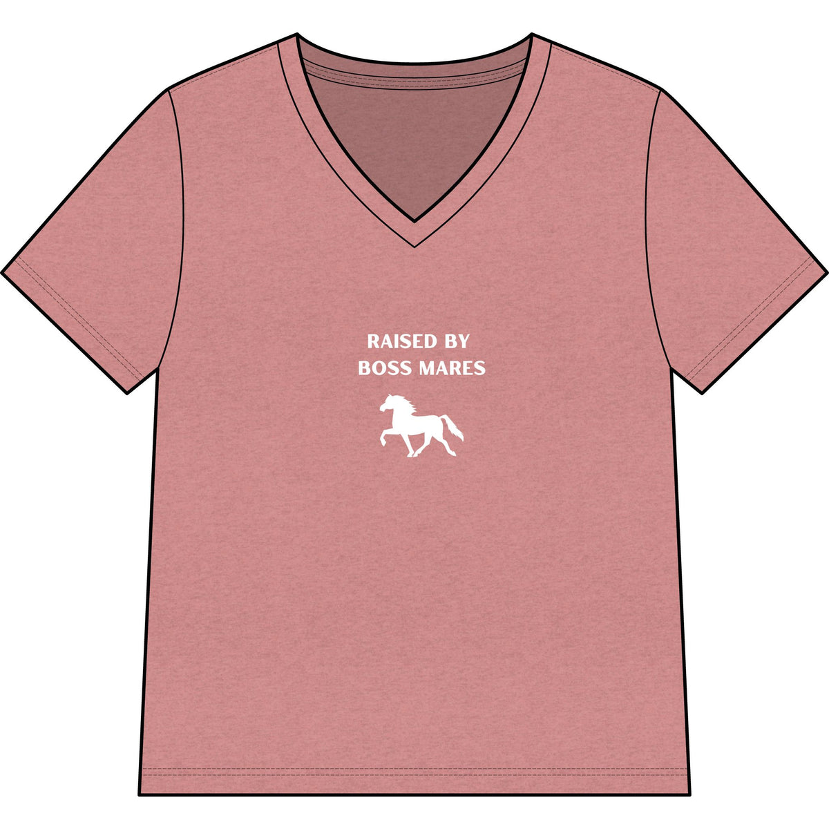 Women's horse-themed tee in Heather Mauve