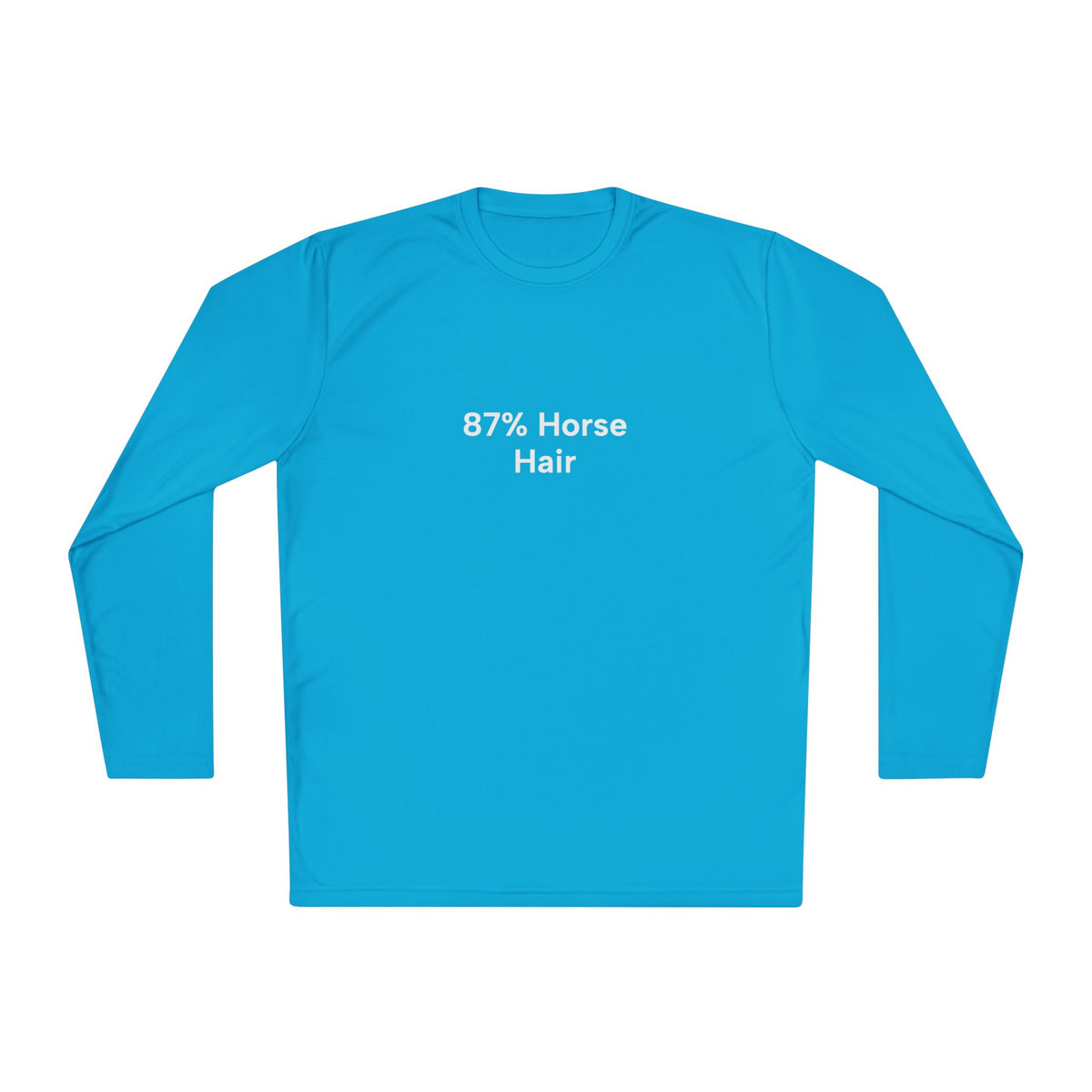 87% Horse Hair Women's Trail Riding Long Sleeve Tee (logo on back) in Atomic Blue