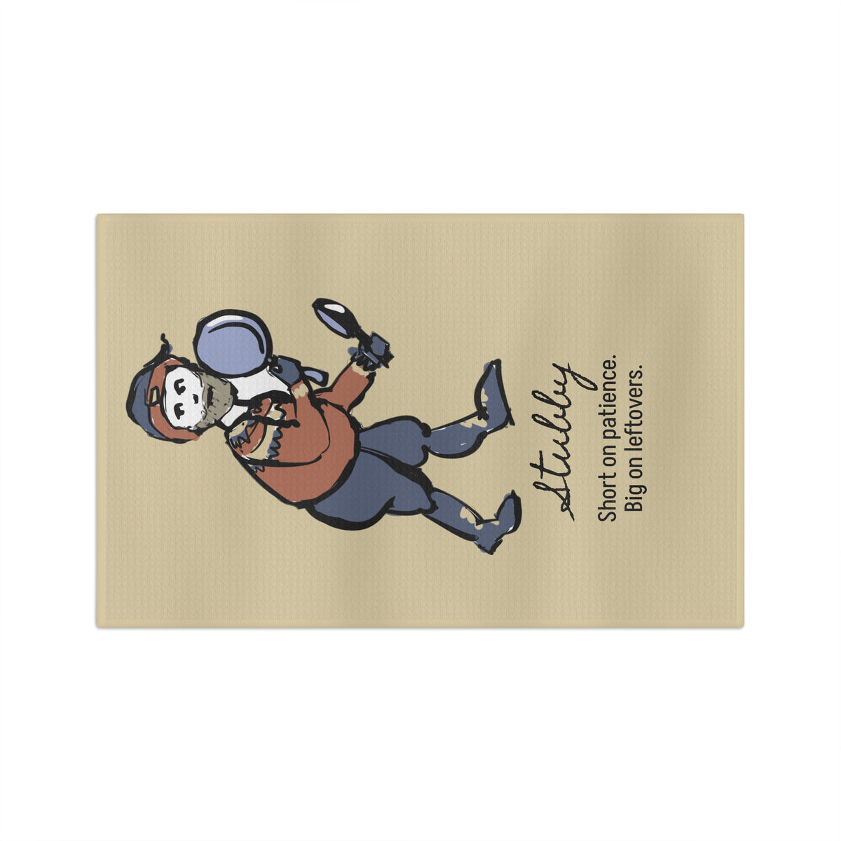 Short on Patience. Big on Leftovers. | Stubby Yule Lad Kitchen Towel