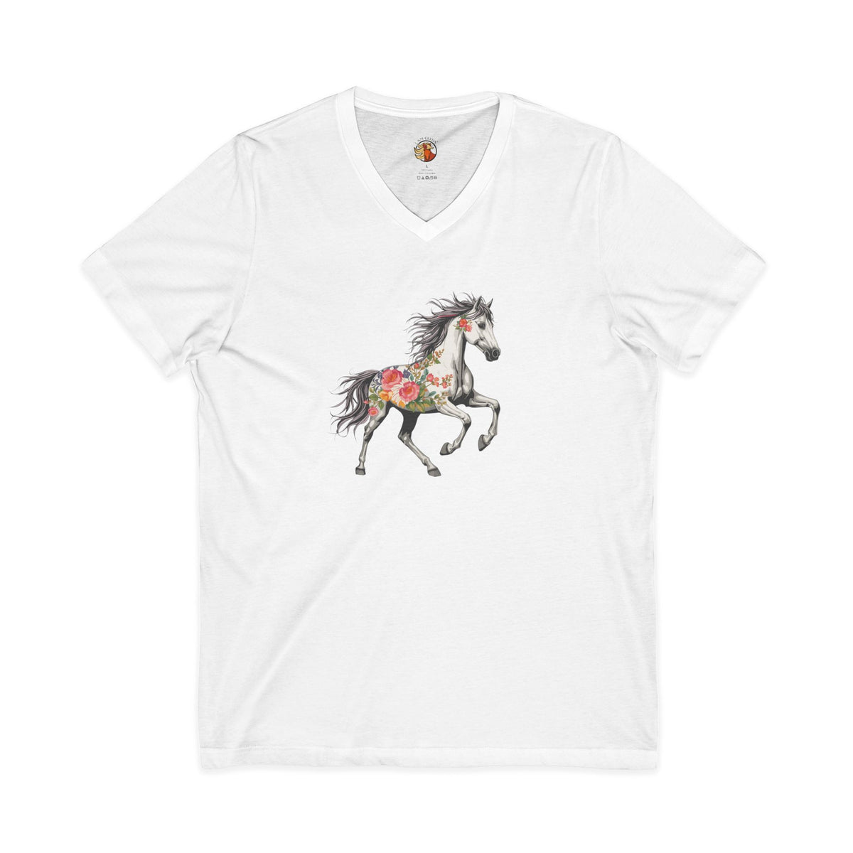 Flower Horse Tee in White