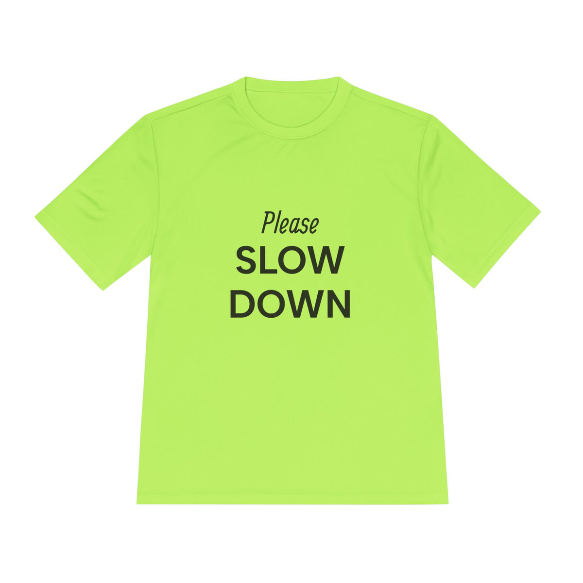 Please Slow Down Women's Trail Riding Tee in Lime Shock