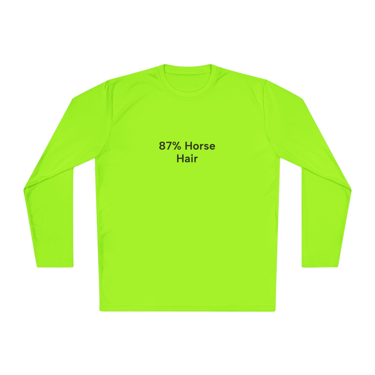 87% Horse Hair Women's Trail Riding Long Sleeve Tee (logo on back) in Lime Shock