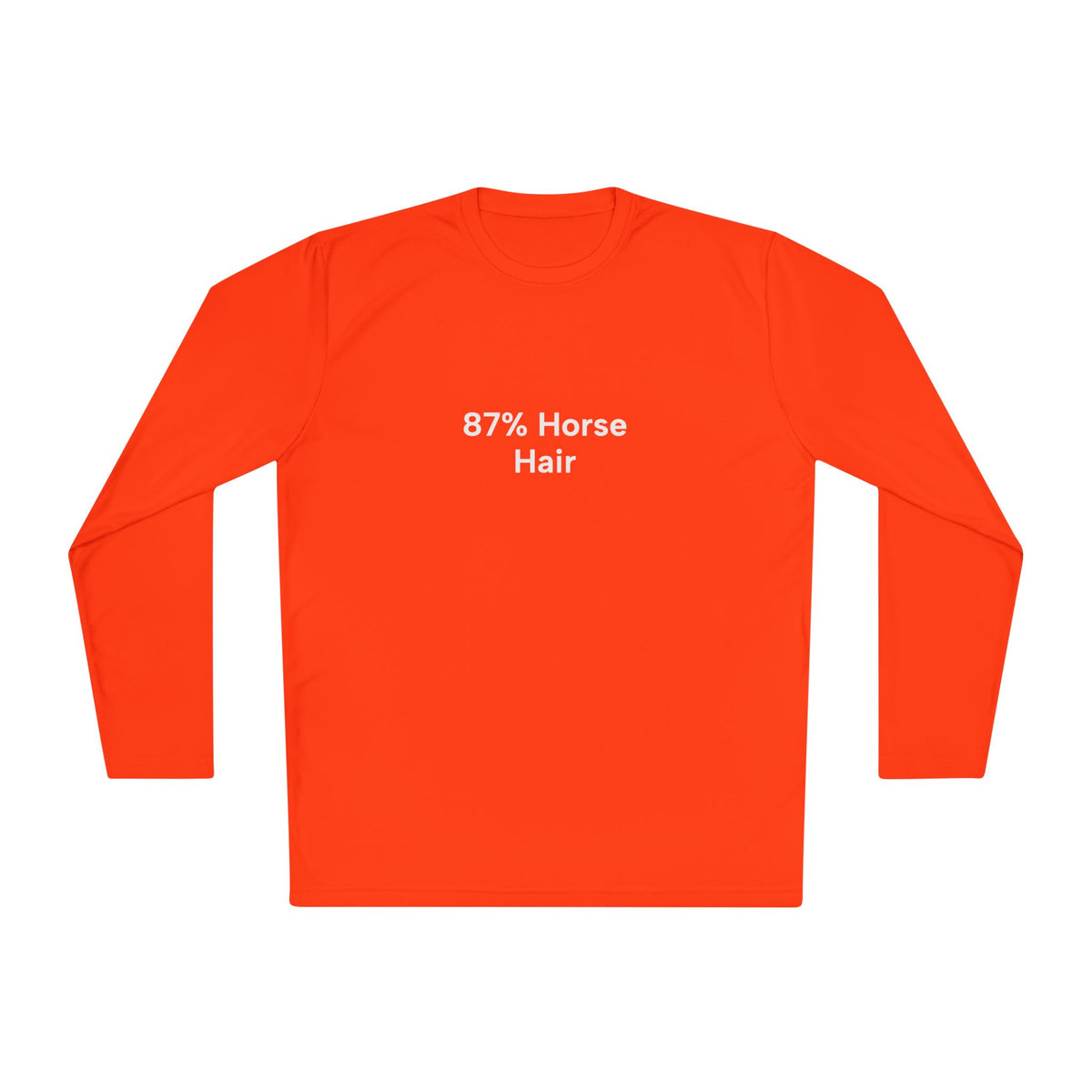 87% Horse Hair Women's Trail Riding Long Sleeve Tee (logo on back) in Neon Orange