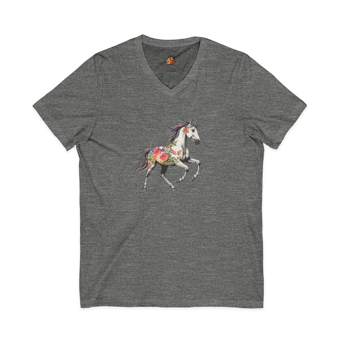 Flower Horse Tee in Deep Heather
