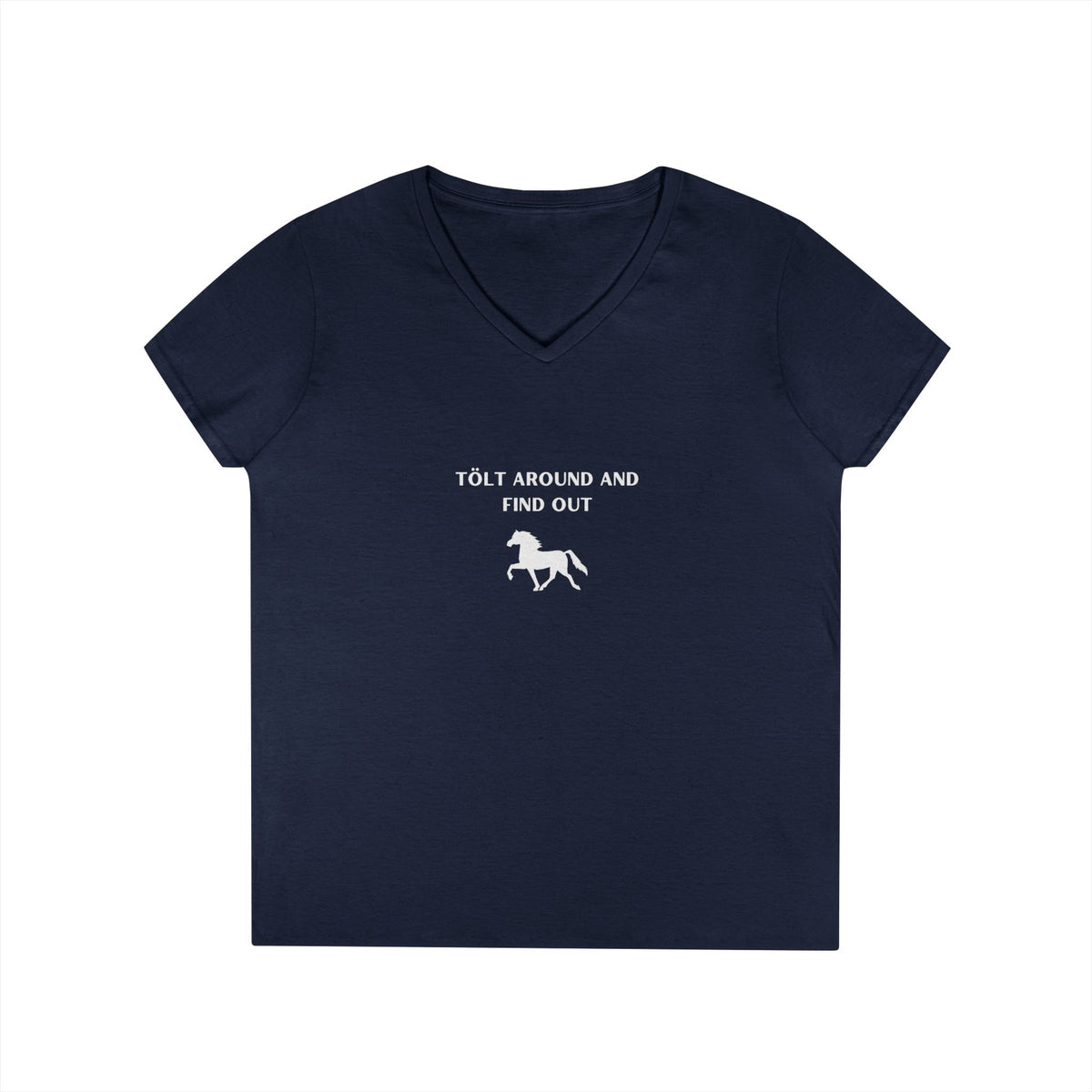 Women's horse-themed tee in Navy