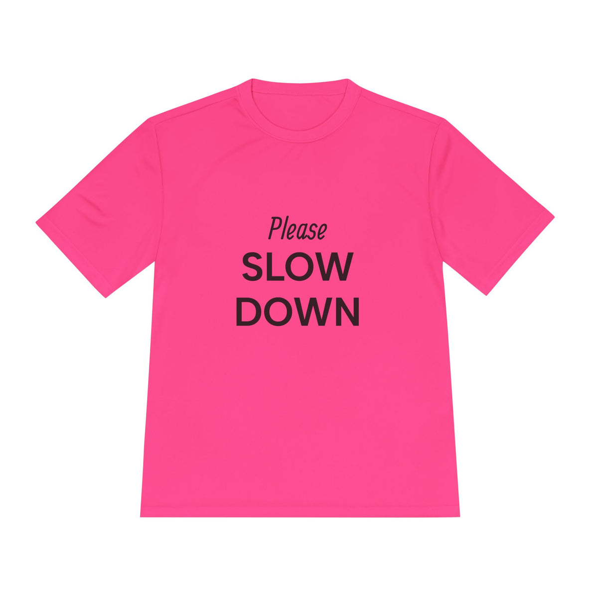 Please Slow Down Women's Trail Riding Tee in Neon Pink