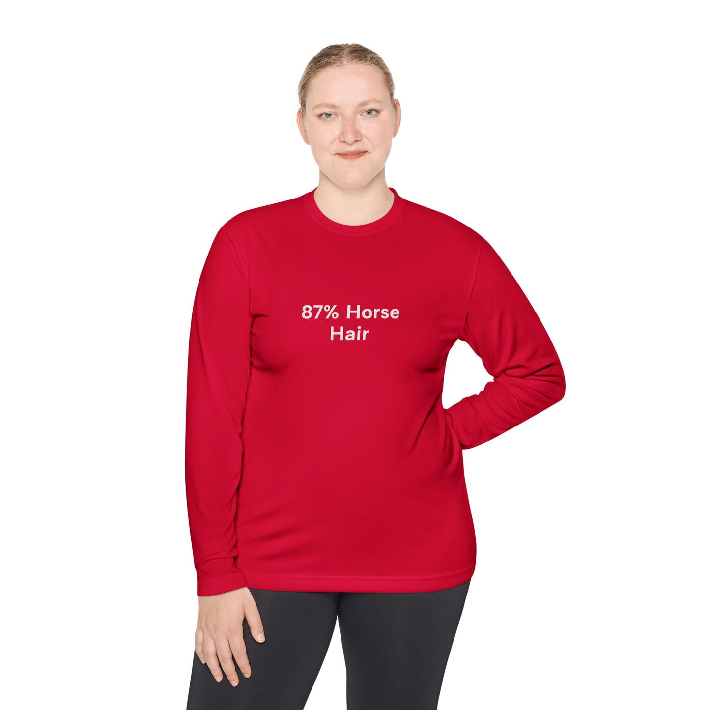 Copy of "87% Horse Hair" Ladies Trail Riding Long Sleeve Tee (logo on back)