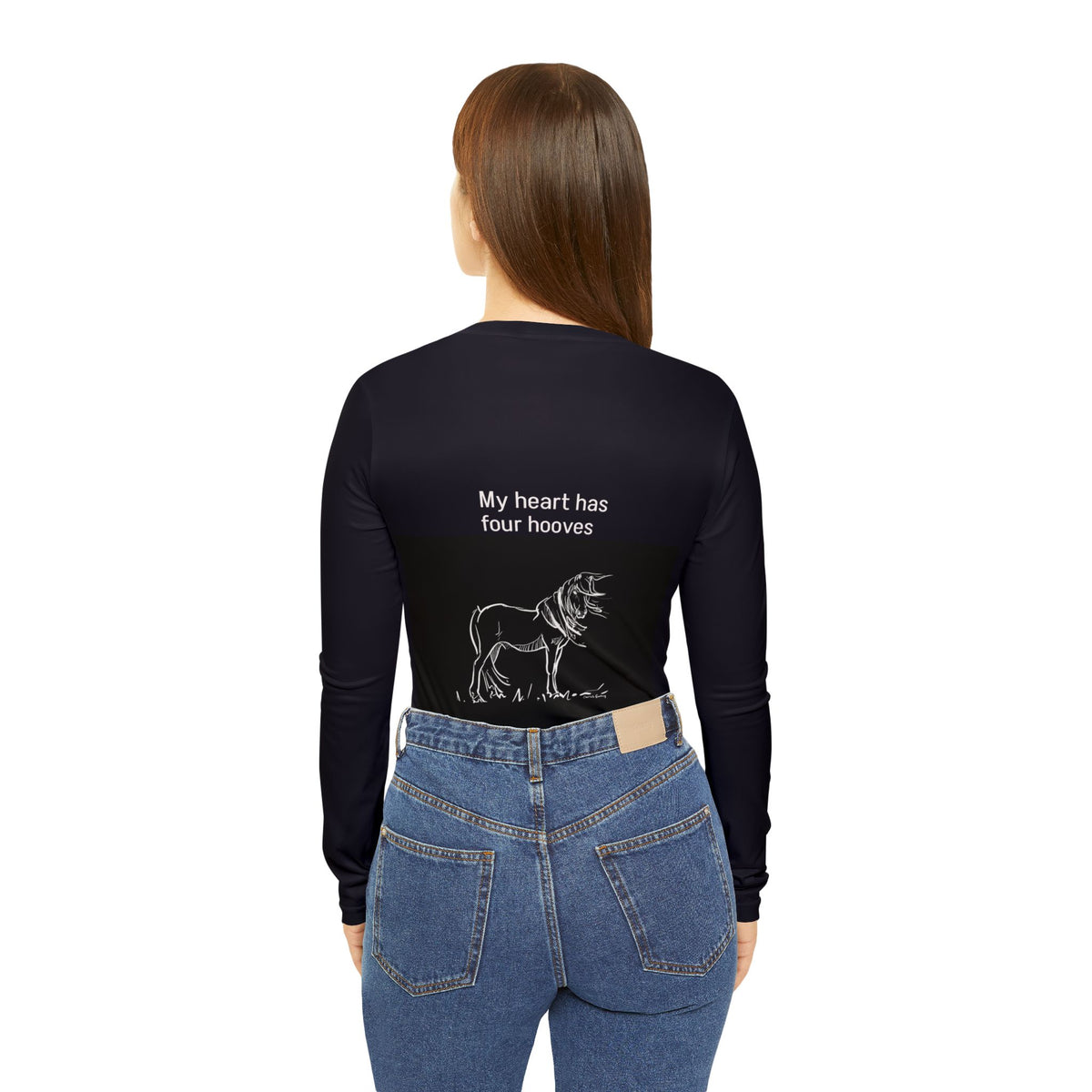 Windswept Icelandic Horse long sleeve V-neck, fourth view