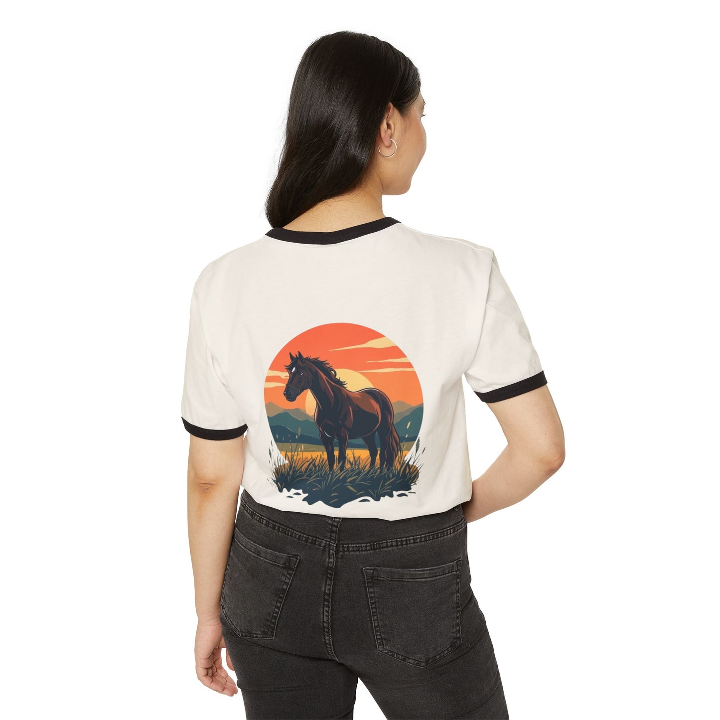 The Boss Mare Sunset Ringer Tee