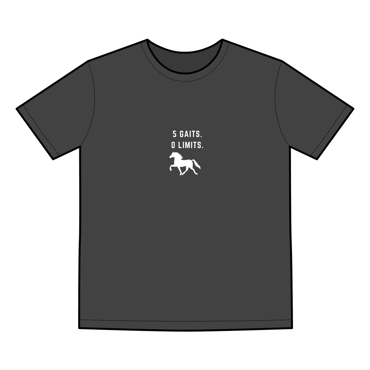5 Gaits. 0 Limits Tee in Faded Black