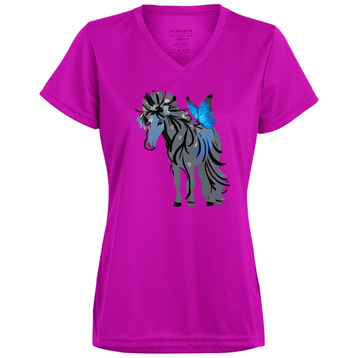 Gussy and the butterfly 1790 Ladies’ Moisture-Wicking V-Neck Tee