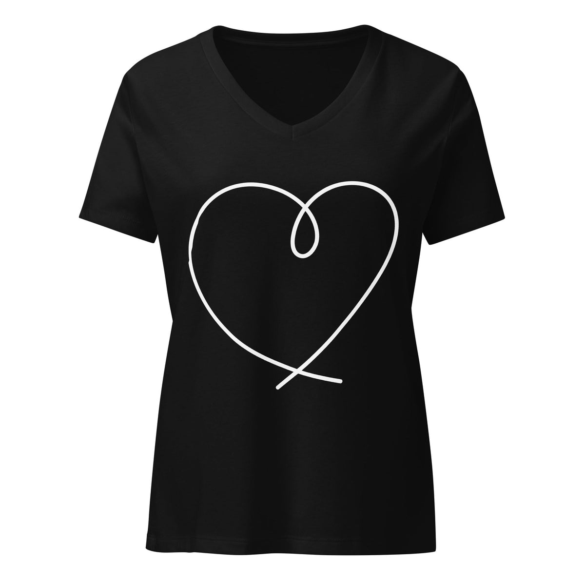 Heart Women's relaxed v-neck t-shirt – Iamglytja