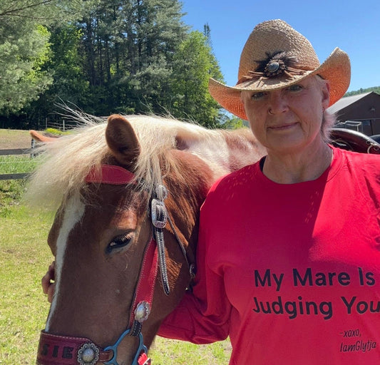 My Mare Is Judging You women's long sleeve trail riding shirt by IamGlytja