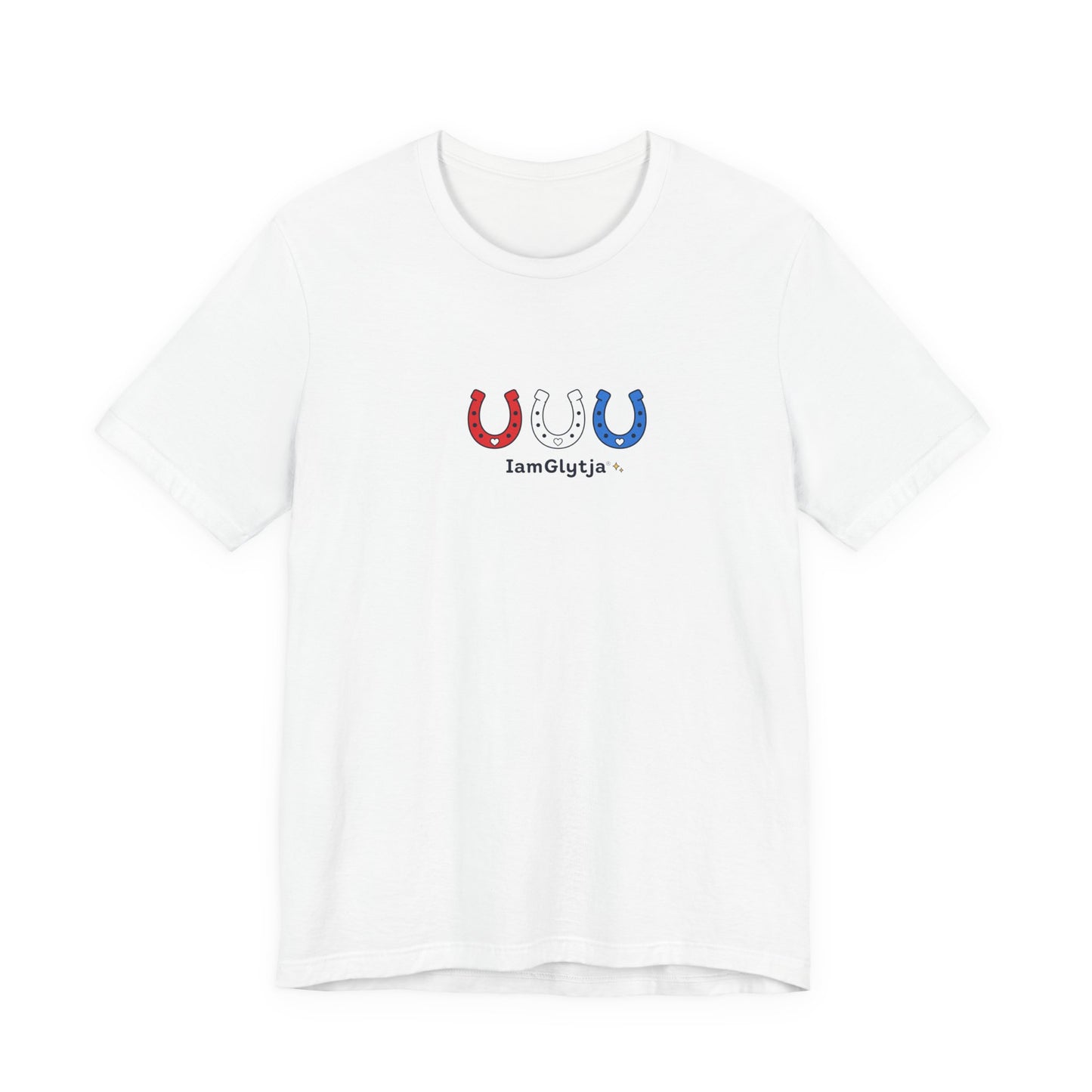 Patriotic lucky horseshoe unisex tee in soft Bella+Canvas cotton