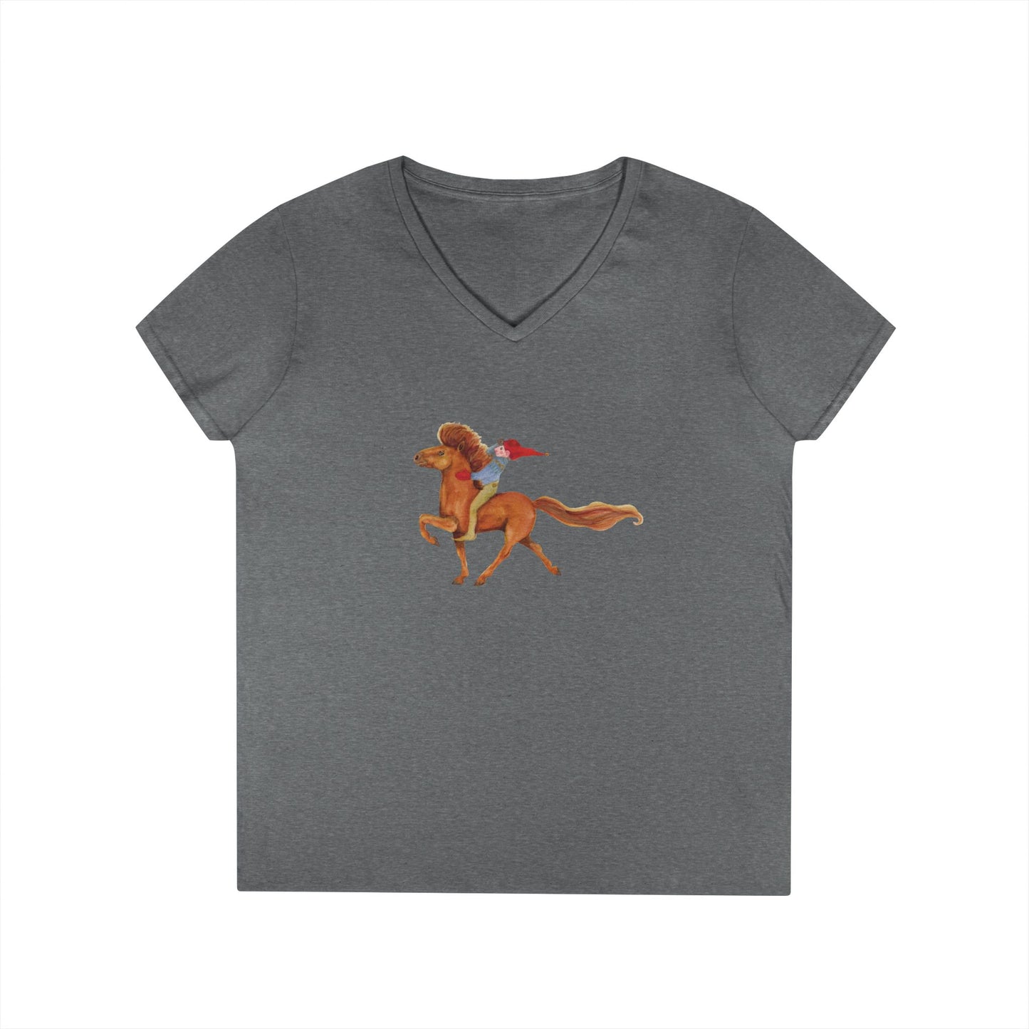 Gray t-shirt with troll riding Frodi horse