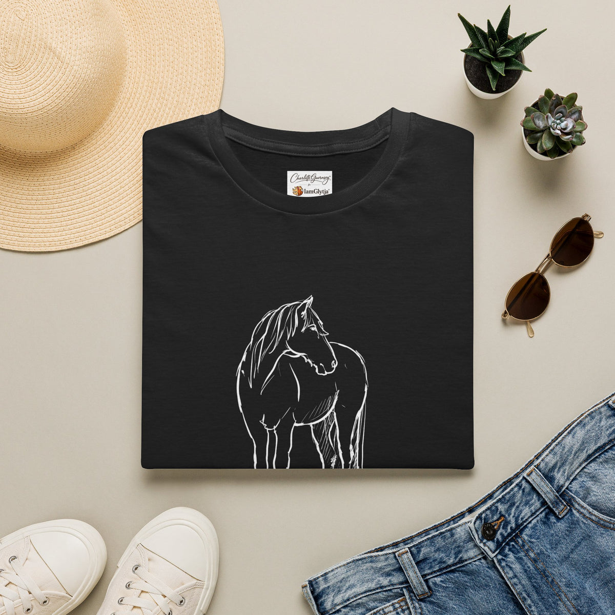 Hermi Icelandic horse art tee, equestrian gift