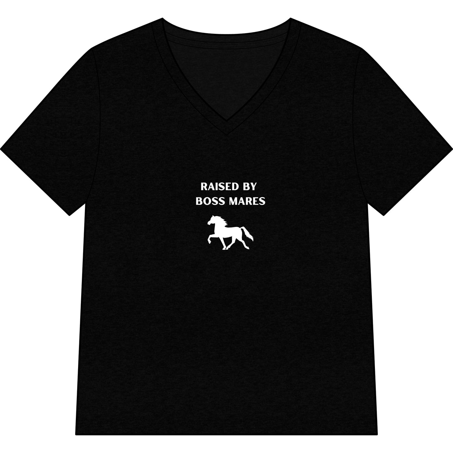 "Raised By Boss Mares" V-Neck Tee