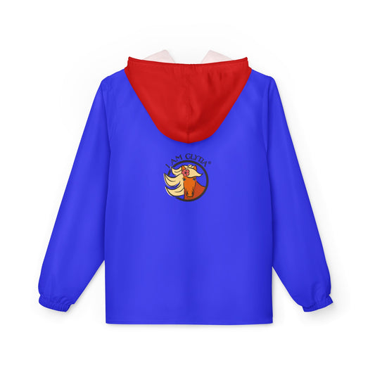 The Hólar Windbreaker | Blue & Red Hooded Lightweight Jacket
