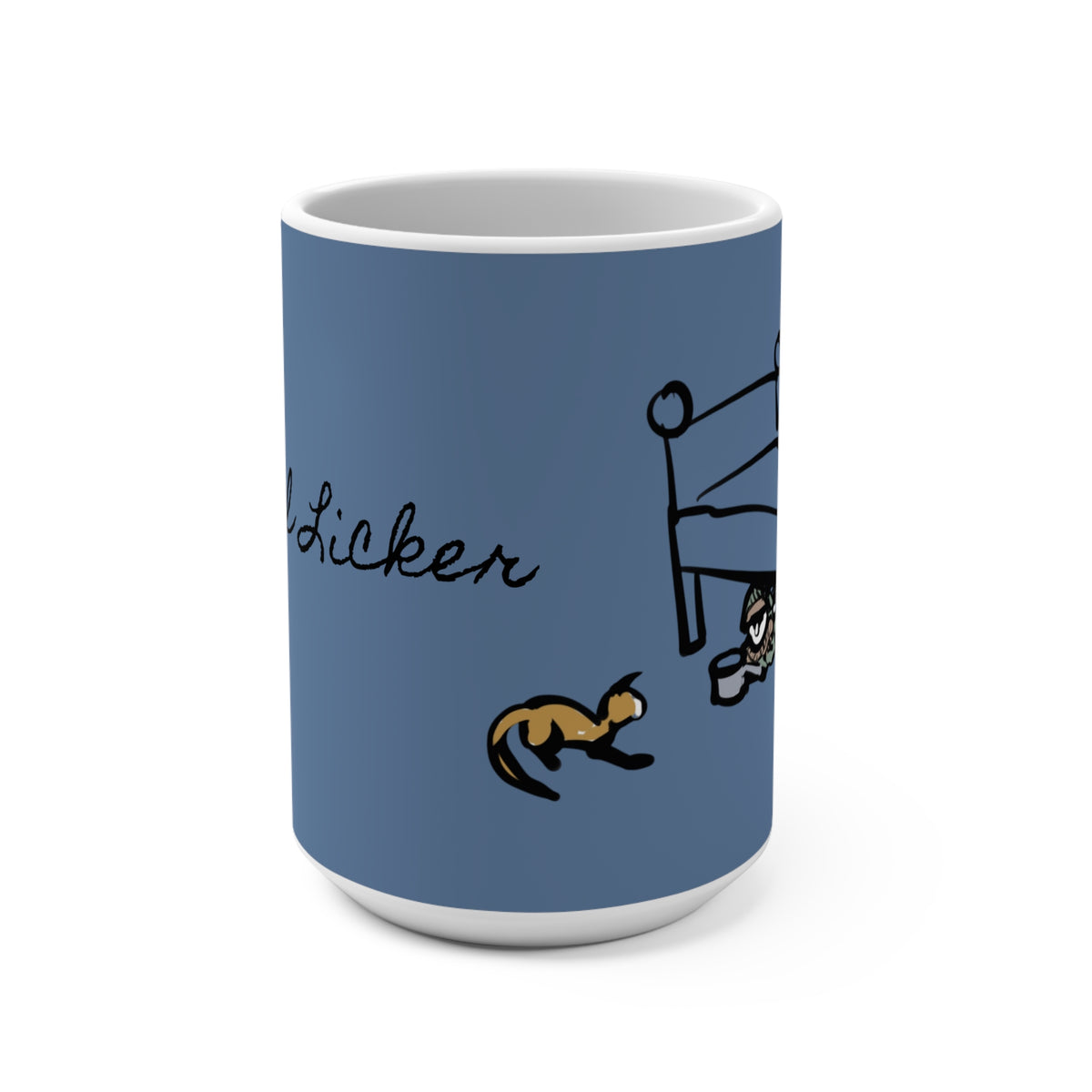 Bowl Licker Yule Lad (Askasleikir) 15 oz white ceramic coffee mug, art by Charlotte Guernsey