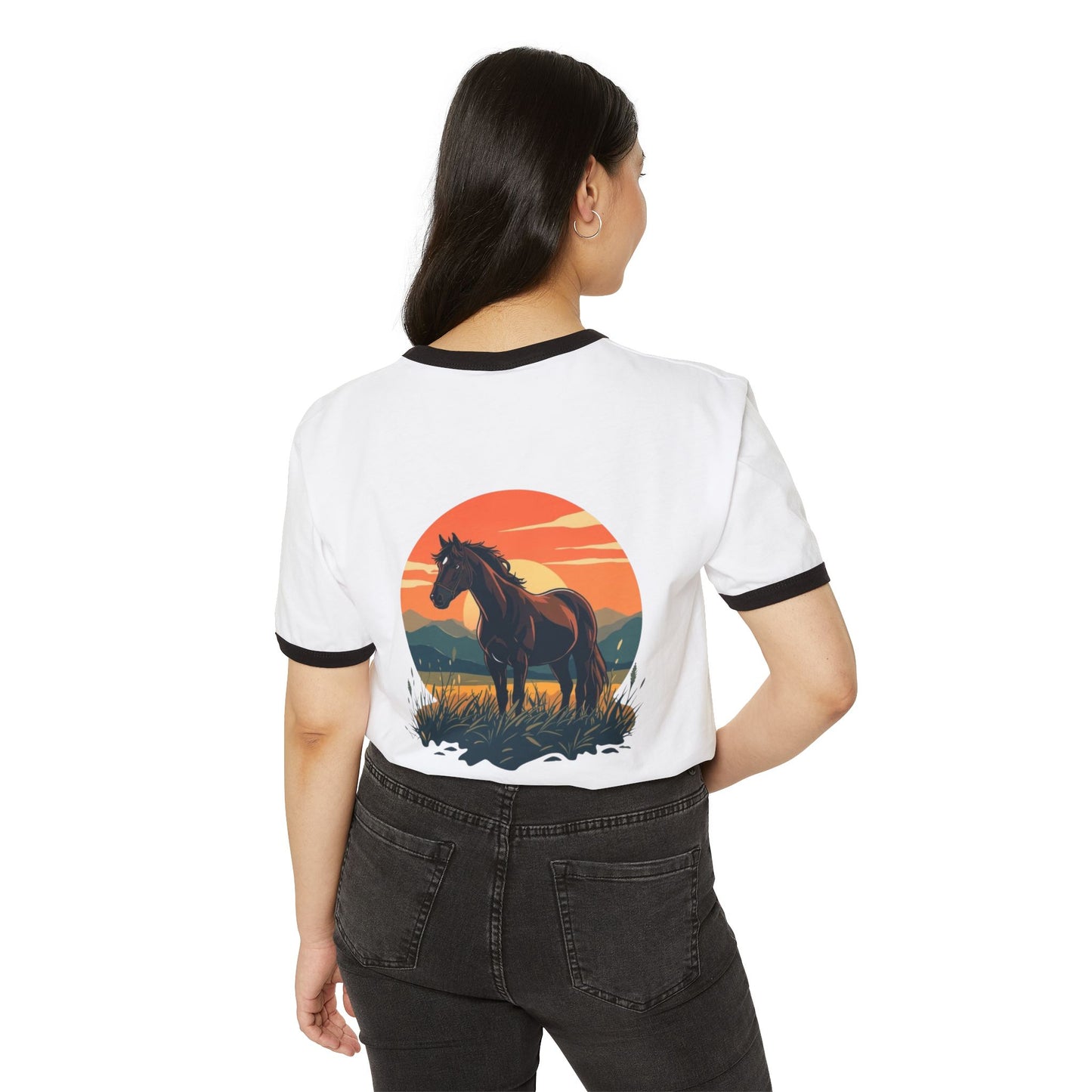 The Boss Mare Sunset Ringer Tee