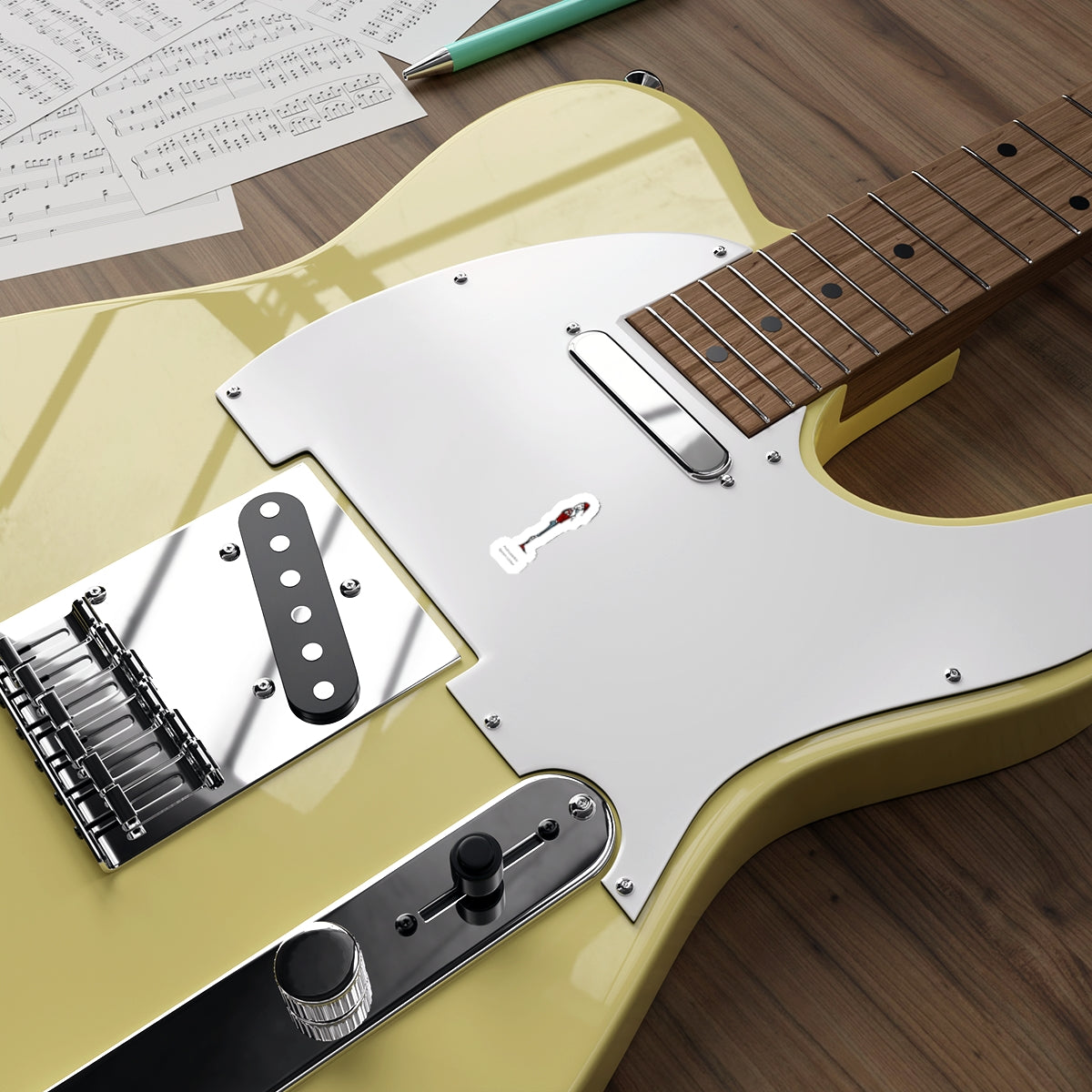 Another view of the Spoon Licker Yule Lad die-cut sticker, illustrated by Charlotte Guernsey