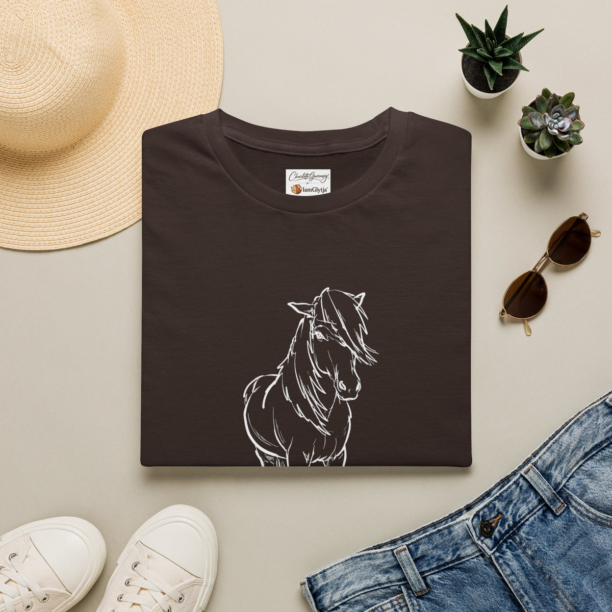 Fróði Icelandic horse t-shirt in navy