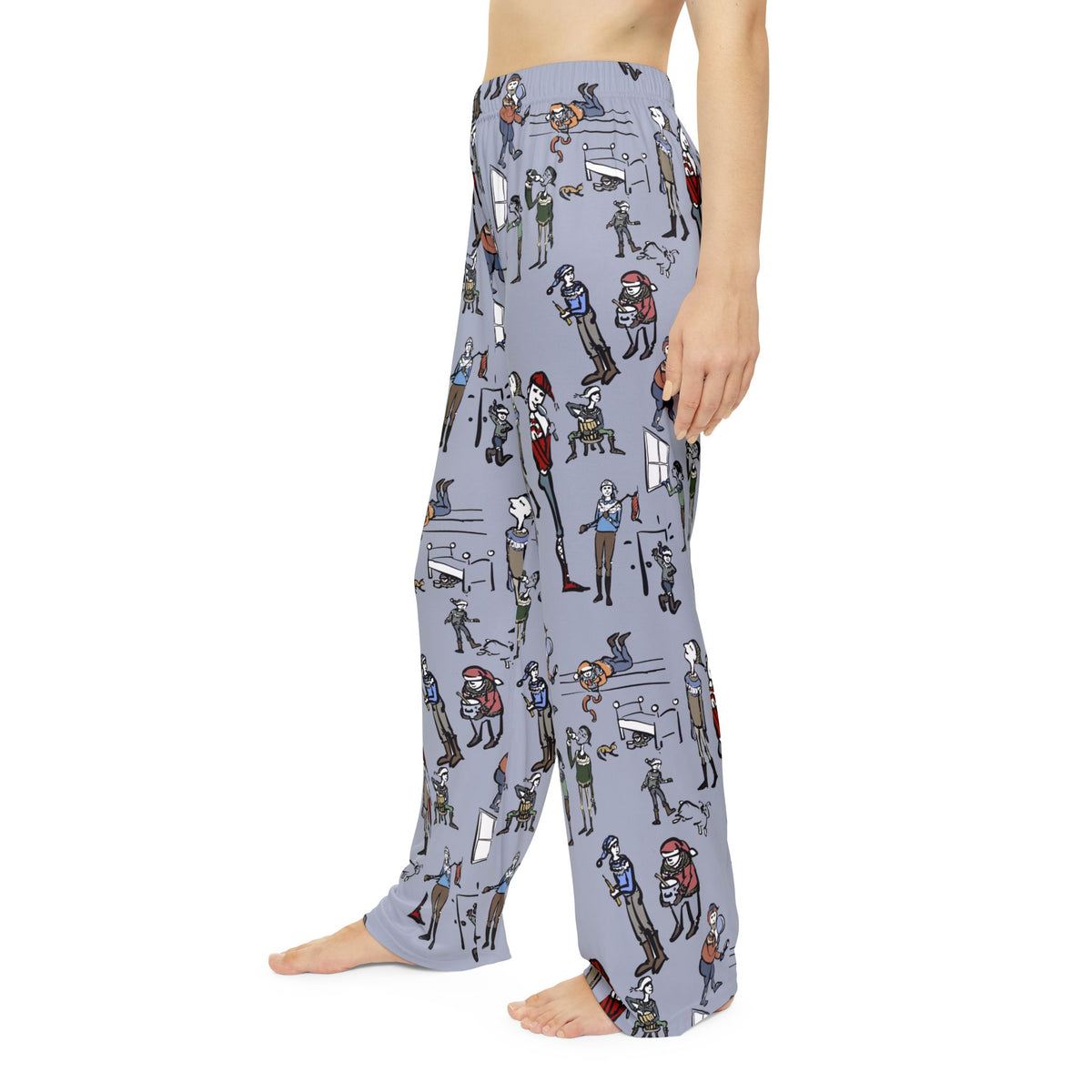 Yule Lads Christmas pajama pants, side view