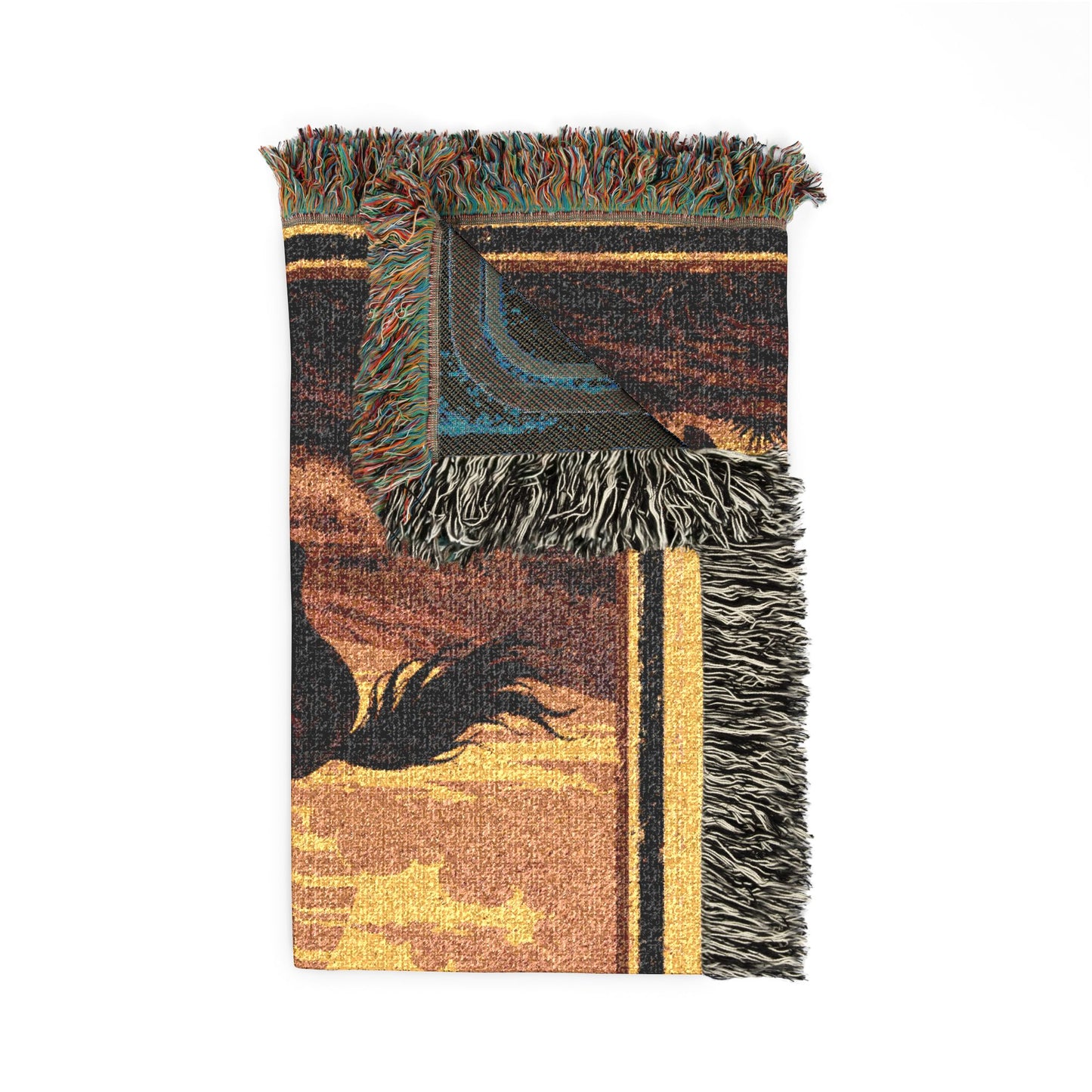 Woven Blanket — "Chasing Sunsets" Retro Horse Sunset Throw