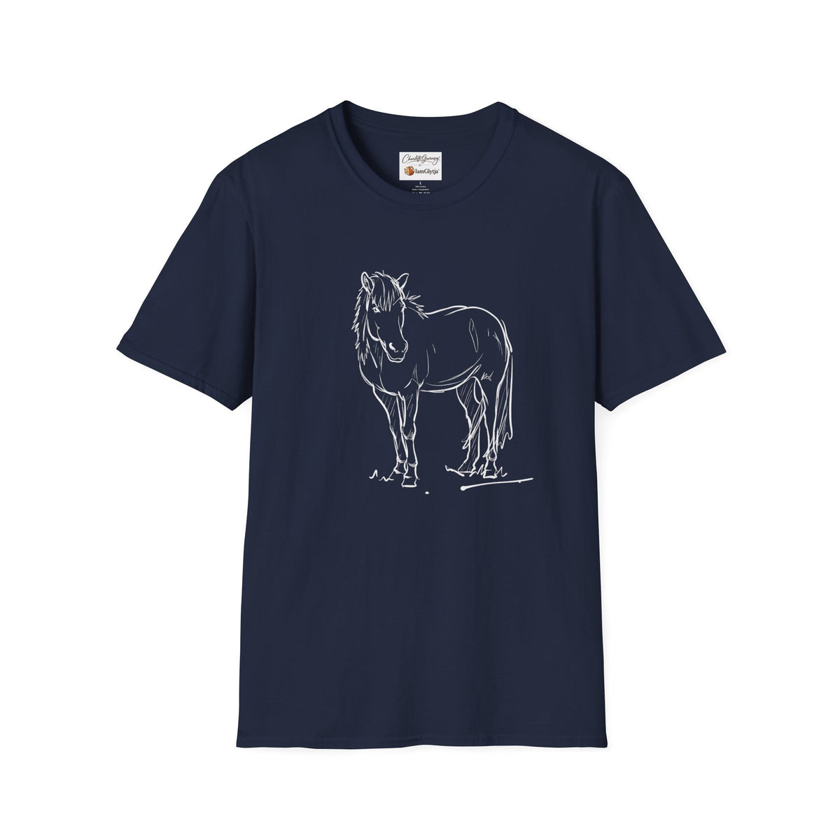 Glytja Boss Mare t-shirt, Icelandic horse art by Charlotte Guernsey for IamGlytja