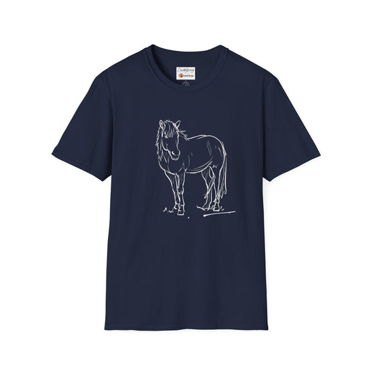 Glytja Boss Mare t-shirt, Icelandic horse art by Charlotte Guernsey for IamGlytja