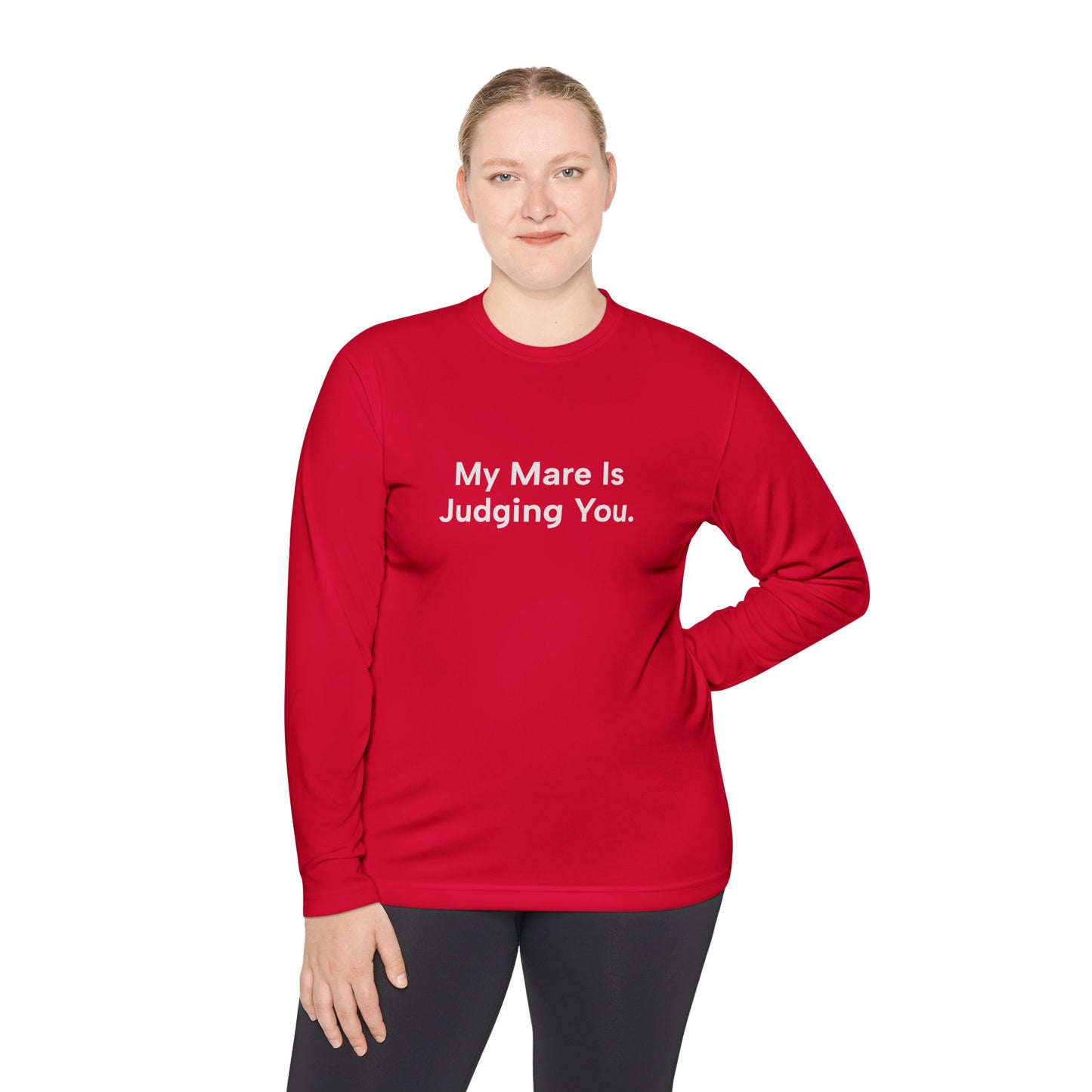 "My Mare Is Judging You" Long Sleeve Tee Women's Trail Riding Shirt (logo on the back)