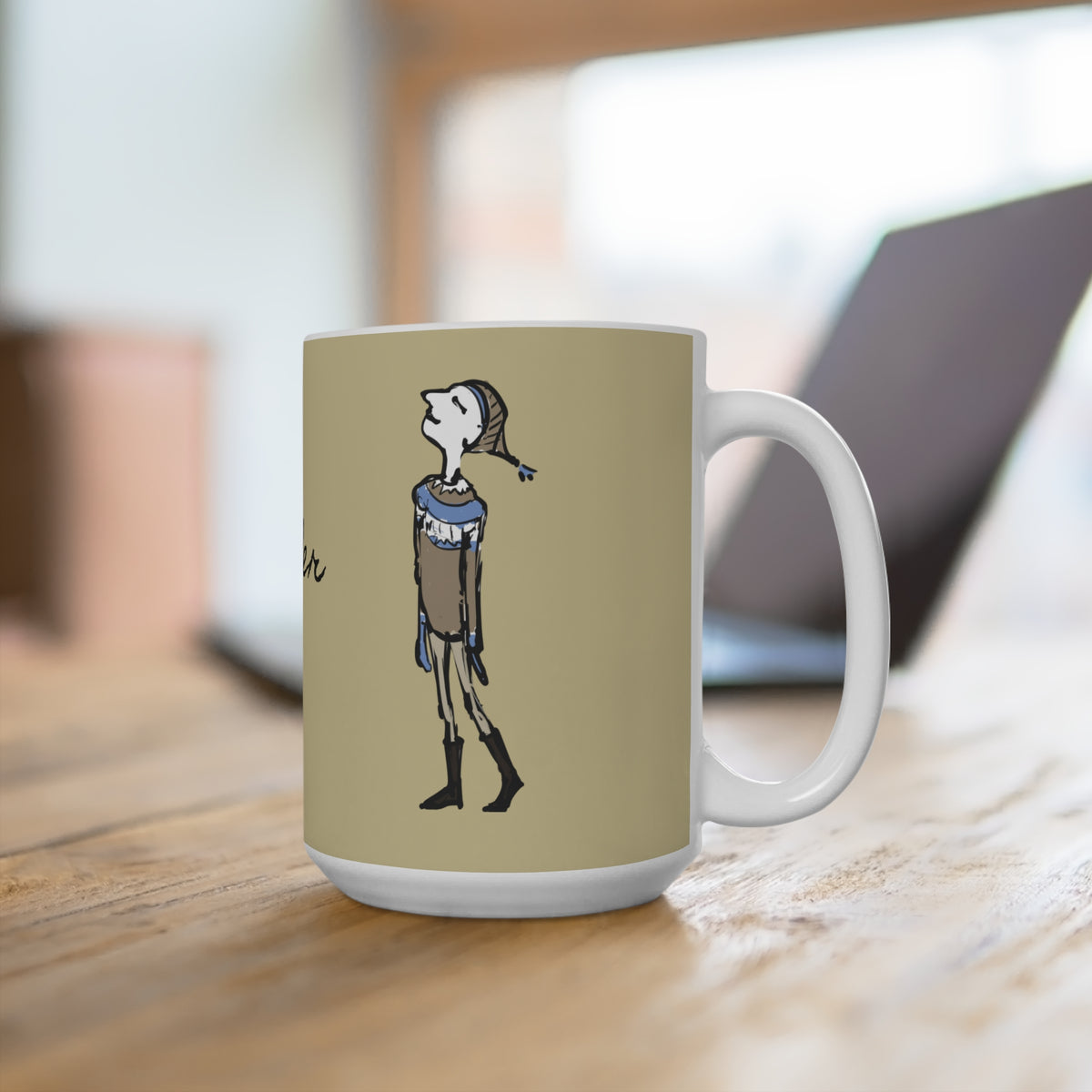Doorway Sniffer Yule Lad coffee mug, alternate view