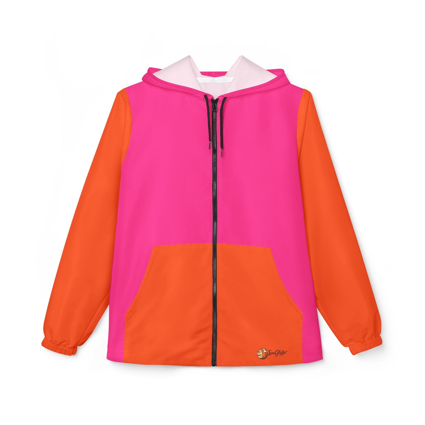 IamGlytja Pink & Orange Colorblock Windbreaker Jacket