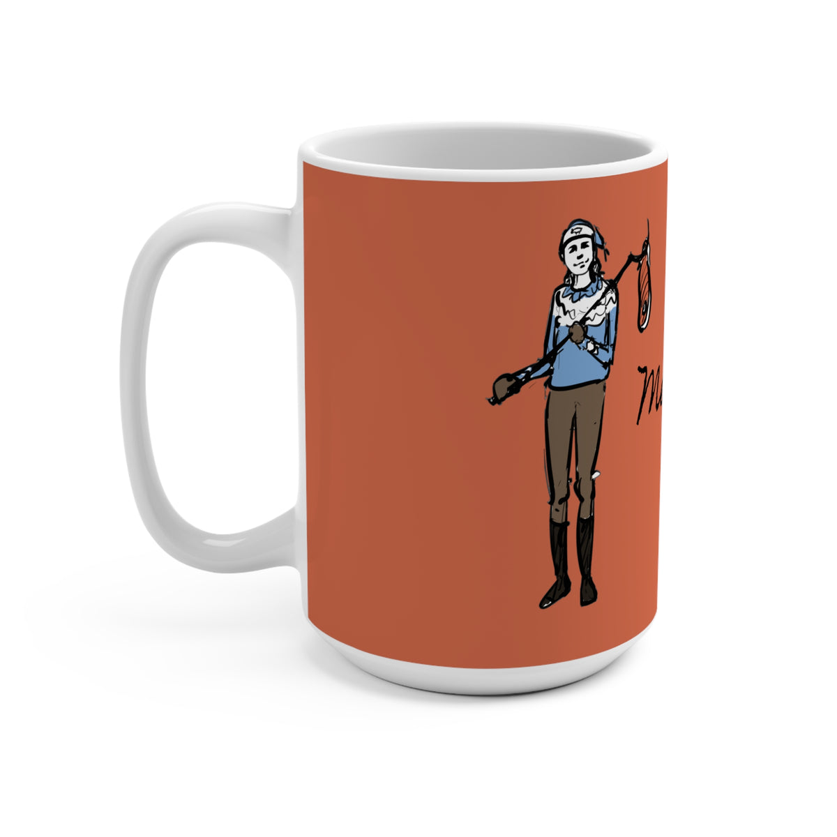 Meat Hook Yule Lad mug, handle view
