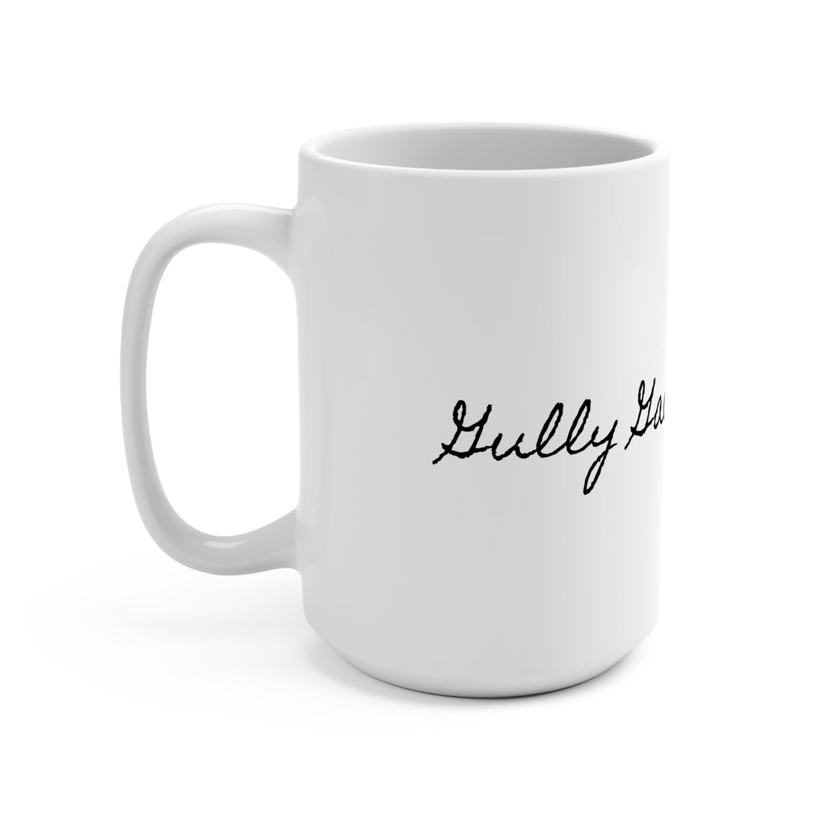 Gully Gawk Yule Lad mug, handle view