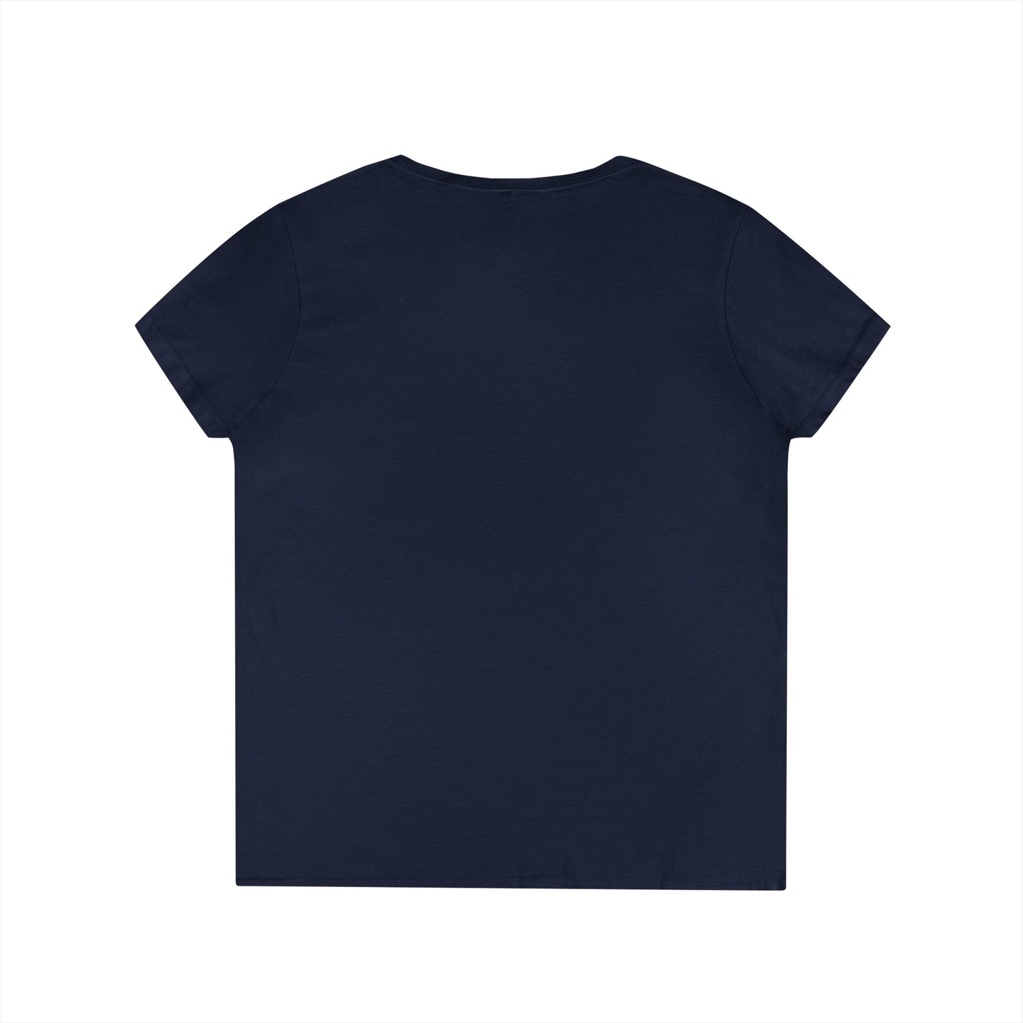 Navy blue t-shirt on a white background