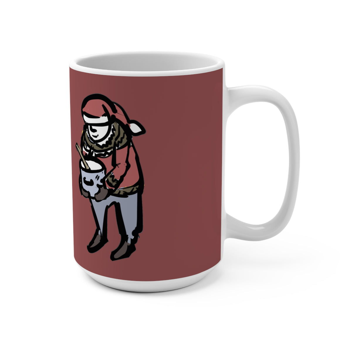 Pot Scraper Icelandic Yule Lad Christmas mug, side view