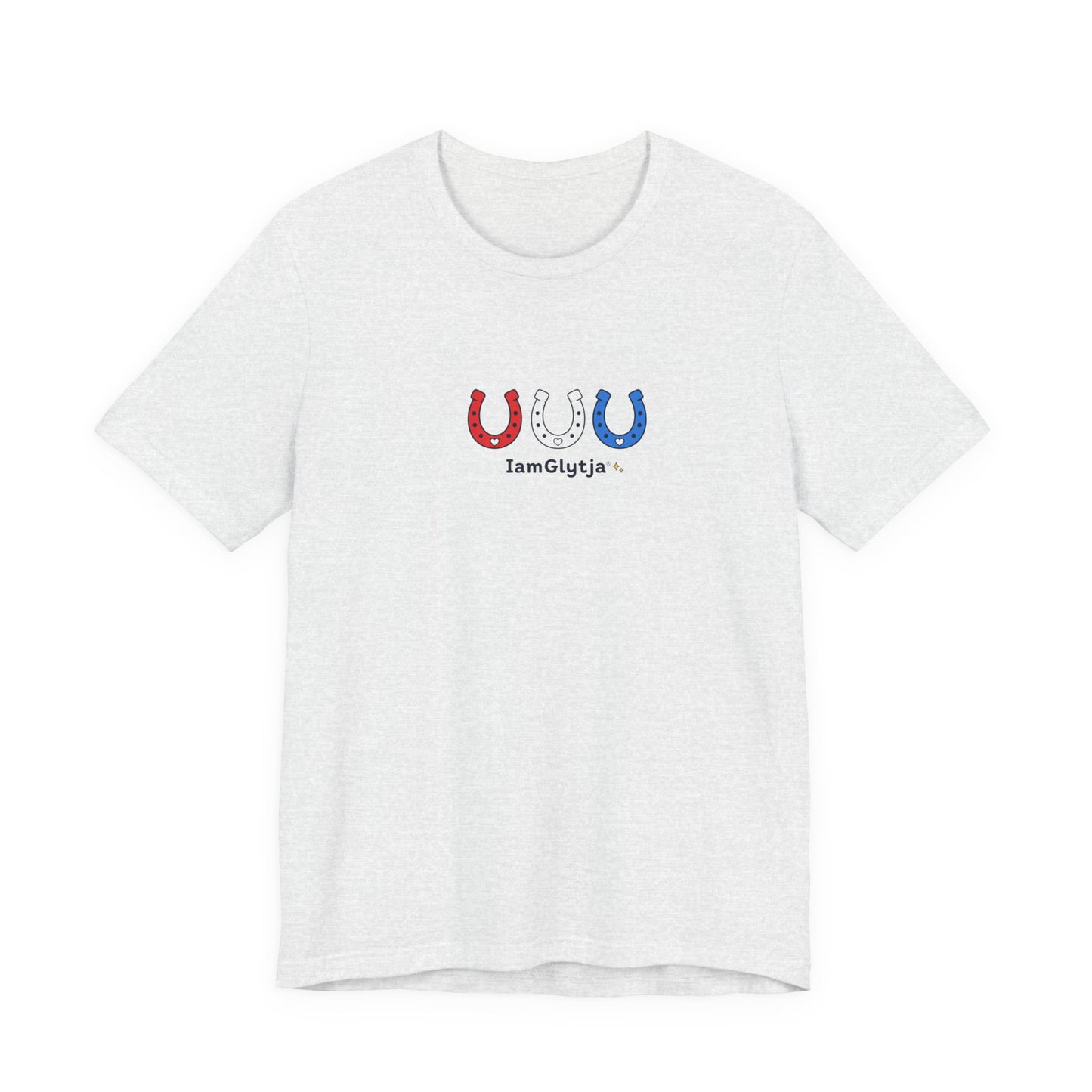 IamGlytja lucky horseshoe patriotic tee, additional color option