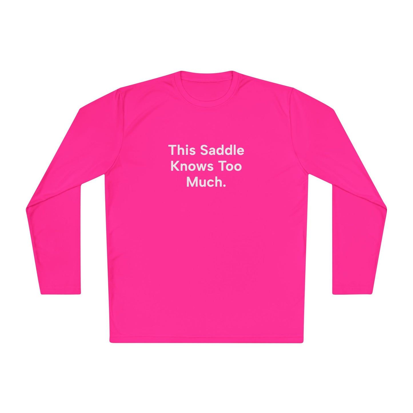 "This Saddle Knows Too Much" Ladies Trail Riding T‑Shirt